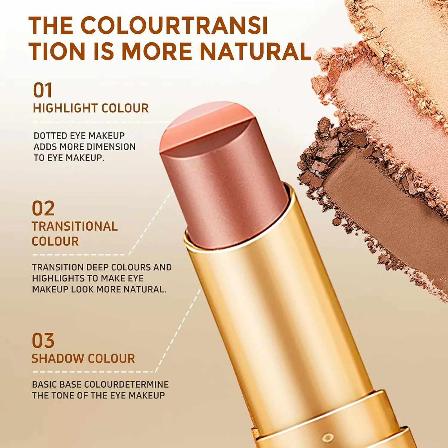 Creamy blendable eyeshadow texture with Vitamin E